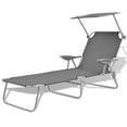 thumbnail image 1 of vidaXL Sun Lounger with Canopy Steel Grey, 1 of 5