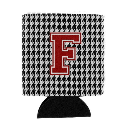 Carolines Treasures CJ1021-FCC Monogram - Houndstooth Can or Bottle Beverage Insulator Hugger Initial F Can Hugger