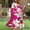 03 Hot Pink, variant on YueHuiYing Fashion Women's Fashion Leisurely Loose Casual Printed Long Sleeved Round Neck Pocket Dress