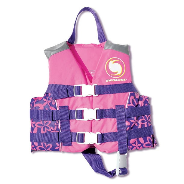 Swimline Children's USCG Approved Swimming Pool Floral Vinyl Life Vest Pink XS