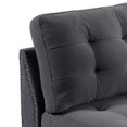 thumbnail image 3 of Lemy 32 Inch Modular Armless Sofa Chair, Tufted Gray Upholstery, Solid Wood, 3 of 5