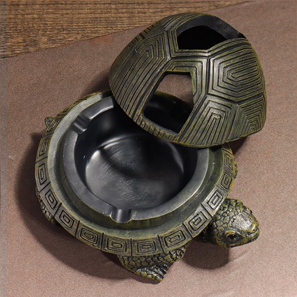 Bandejas de cenizas de regalo Resistencia al calor Tortuga Escritorio Resistente a impactos para adornos de oficina