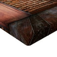 thumbnail image 2 of Ambesonne Rustic Fitted Sheet, Frame on Old Brick Wall, Twin Size, Dark Orange Brown White, 2 of 3