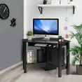 thumbnail image 3 of Topbuy Wooden Corner Computer Desk with Drawer Office Study Table Black, 3 of 9