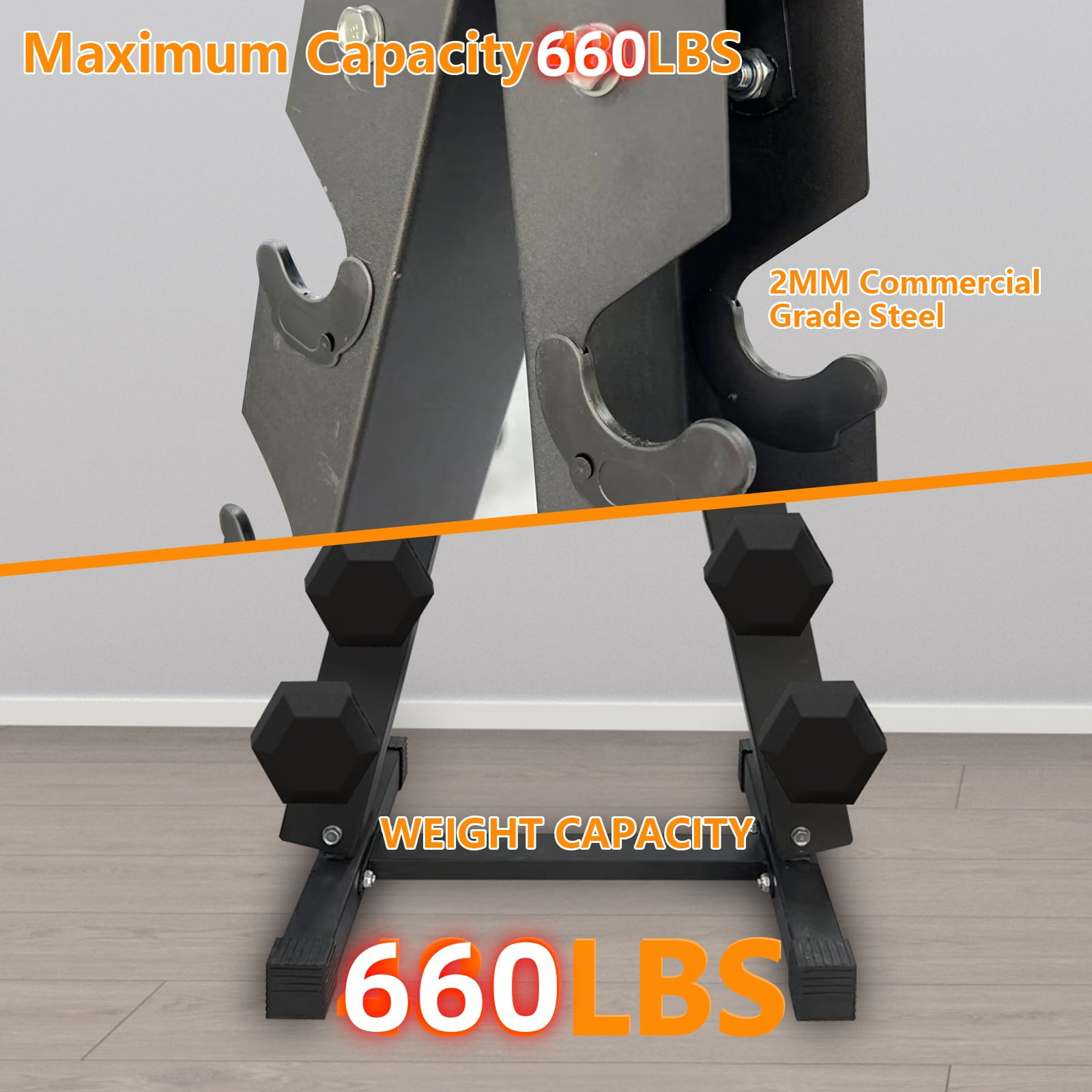 6 Tier Dumbbell Rack Stand Only, Heavy Duty Dumbbell Rack for Home Gym,660 Lbs Weight Capacity