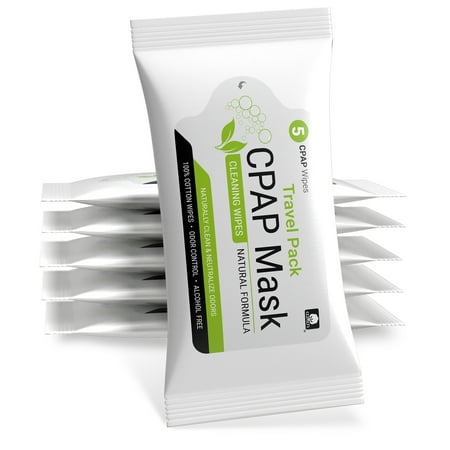 AWOW Professional CPAP Mask Cleaning Wipes Odor Control Travel 5 Ct Pk (6 Pks, 30 Wipes Total)