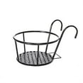 thumbnail image 3 of Round Hanging Railing Planters, Iron Hanging Flower Baskets with Hooks, Metal Flower Pot Holder Rack, Fence Shelf Plant Stand for Balconies, Gardens, Indoor & Outdoor Spaces, 3 of 7