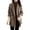 Coffee M, variant on Women's Lapel Jacket Houndstooth Tweed Blazer Coat Vintage Long Sleeve Medium Length Coat for Autumn Winter Daily Wear Work