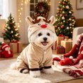 thumbnail image 5 of Cififendec Christmas Reindeer Pet Costume Onesie, 11.81", Soft Warm Hooded Animal Outfit for Xmas Cat Dog Holiday Dressing Up Styling, 5 of 7