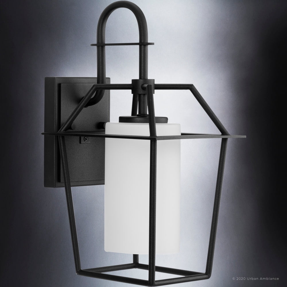 Luxury Minimalist Wall Sconce, 14.875H x 7.5W, with Modern Style, Midnight Black, UHP1390 by Urban Ambiance
