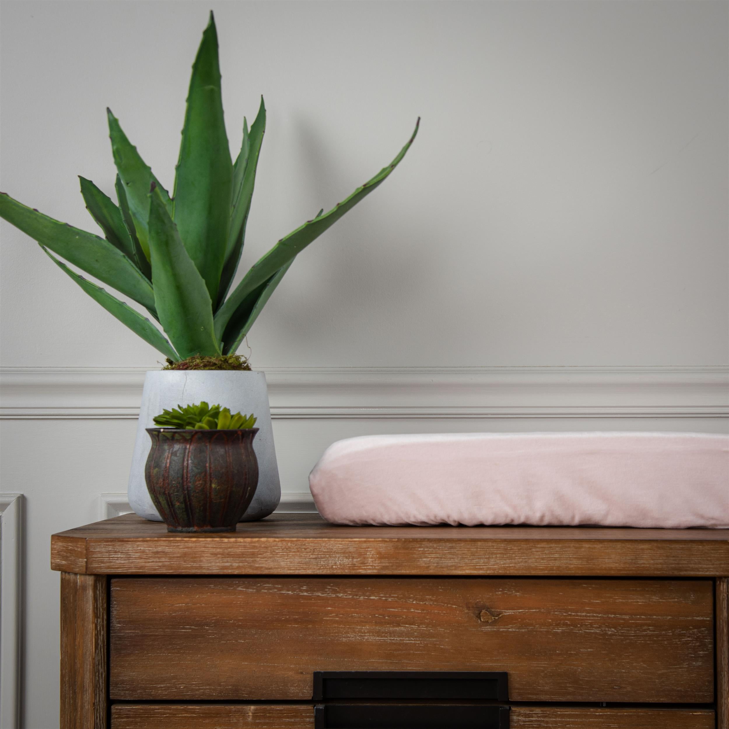 Rizzy Home Velvet 16" X 32" Blush Solid Cotton Changing Pad Cover