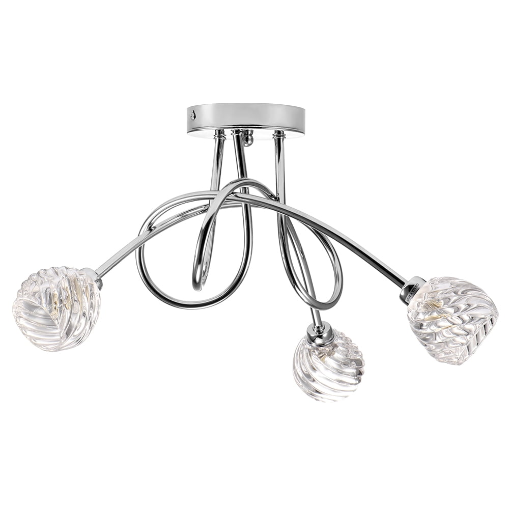 LED Chrome Glass Ceiling Light Lighting Ball Pendant Lamp Fixtures Chandelier 