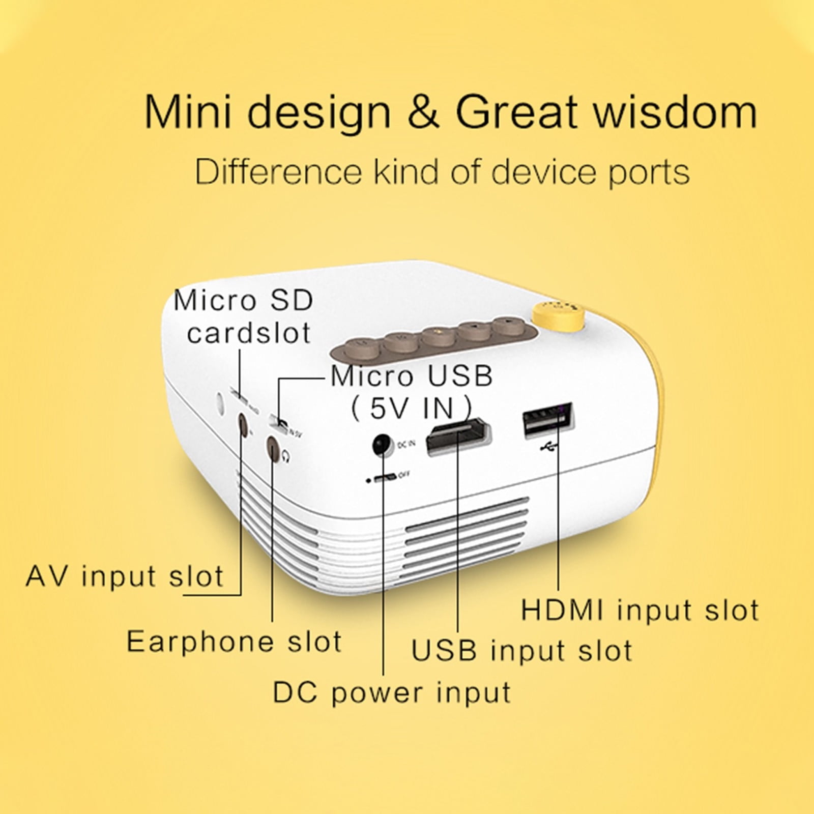 Nkmbld Smart Projector with WiFi and Bluetooth, Support Movie Projector 1080P HD, Auto Keystone Correction,Compatible with TV Stick, HDMI, USB, Smartphone, Laptop