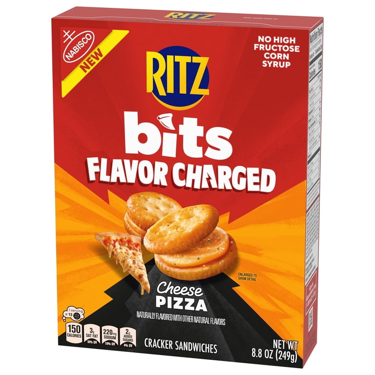 RITZ Bits Flavor Charged Cheese Pizza Sandwich Crackers, Lunch