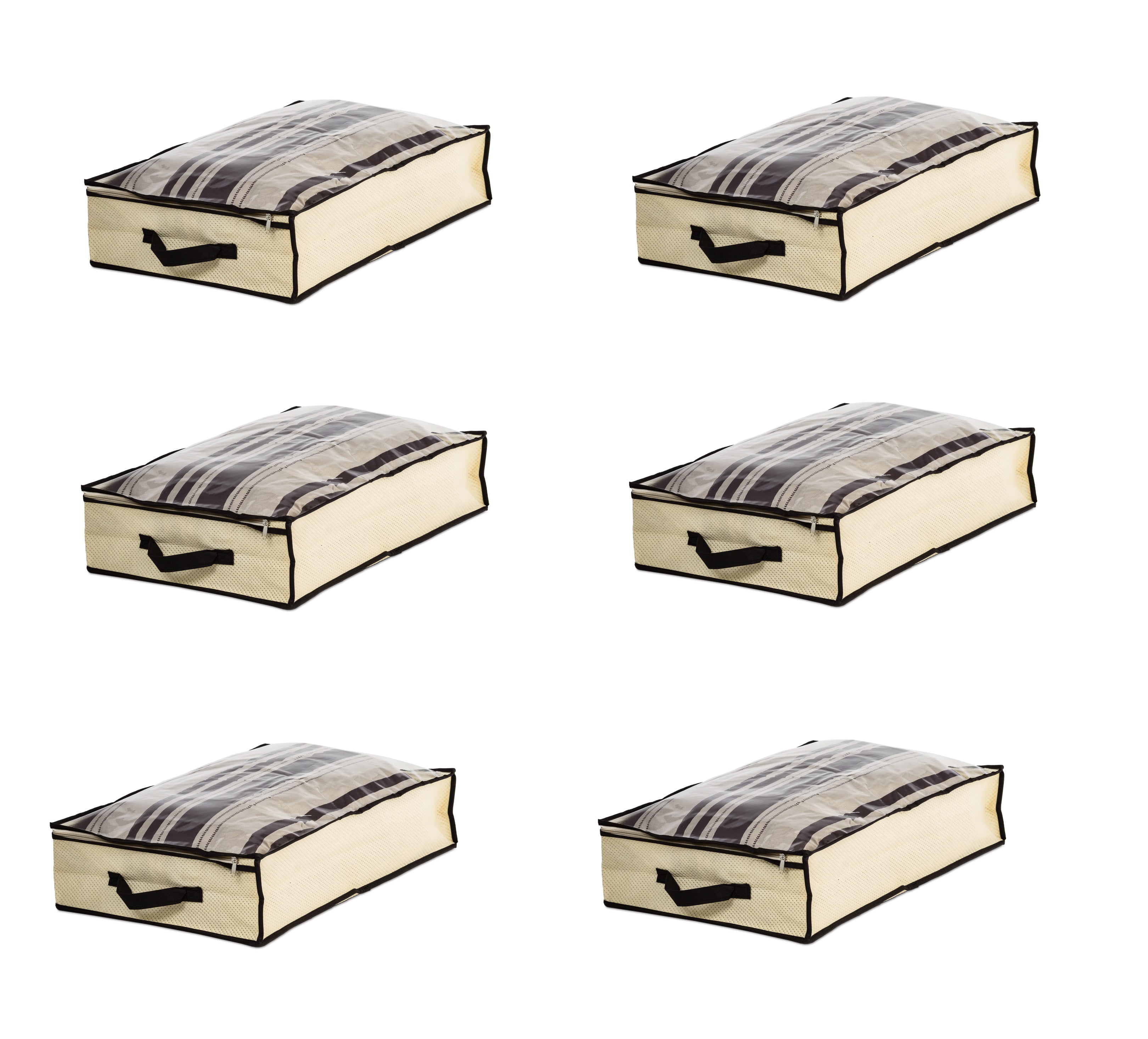 6 Pack Under Bed Storage Bag Container With Handle Foldable Home