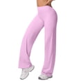 thumbnail image 2 of Women Workout Leggings No Front Seam Straight Leggings Pink S, 2 of 10