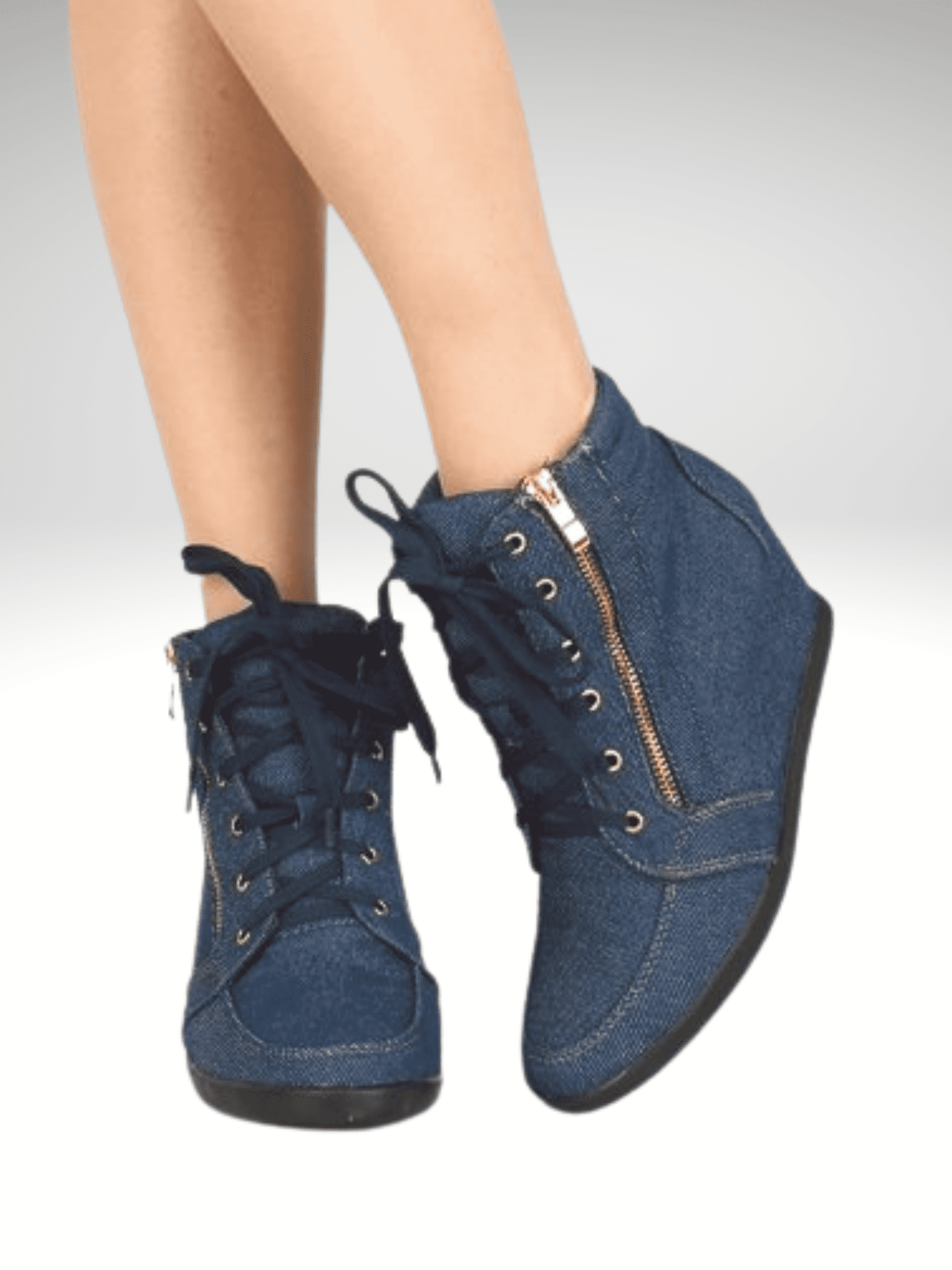 Peggy-56 Women's High Top Platform Heel Suede Sneaker Shoes