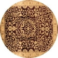 thumbnail image 1 of Ahgly Company Indoor Round Oriental Brown Industrial Area Rugs, 6' Round, 1 of 4