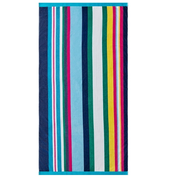 Better Homes & Gardens Coastal Perkins Striped Cotton-Blend Beach Towel