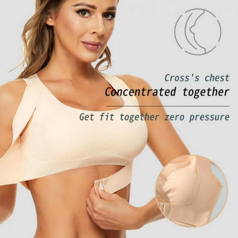 2 Pack Dropshipping Bras For Women Posture Corrector Seamless Push Up  Shockproof Sports Support Fitness Vest Underwear Corset Back Bra 