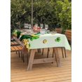 thumbnail image 2 of Outdoor Tablecloth with Umbrella Hole and Zipper, St. Patrick's Day Rectangle Table Cloth 60x120 Inch Waterproof Tablecloth, Gnomes Shamrocks Gold Coin Ombre Green Picnic Table Cover for Patio, 2 of 7