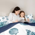 thumbnail image 4 of Erosebridal Ocean Conch Animals Twin Comforter Sets,Watercolor Sealife Turtle Coral Bedding Set For Teens, Reversible 2-Piece, 4 of 7