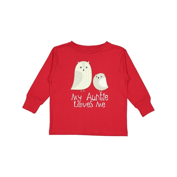 Inktastic My Auntie Loves Me owl Boys or Girls Long Sleeve Toddler T-Shirt