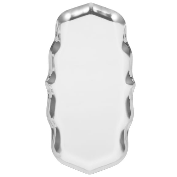 OULII Stainless Steel Trinket Tray Jewelry Dish Silver 1Pack 8.7X4.3X0.6In Bathroom Organizer
