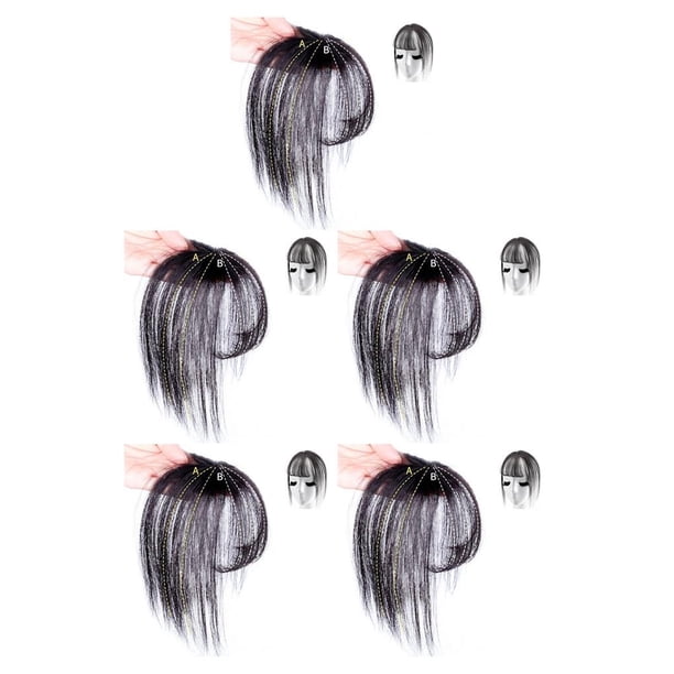 Seitruly Air Bangs Invisible Sin costuras Postizos Fibra de alta temperatura Mujeres Fringe Peinado Accesorios para boda diario No.1 No.1 5piezas Seitruly CBP236765