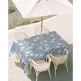 thumbnail image 2 of 60x102 Inch Outdoor Tablecloth with Umbrella Hole Zipper Rectangle Country Grey Flowers Rectangular Tablecloths Waterproof Vintage Leaves Plants Floral Rustic Patio Table Cloth Cover for Picnic, 2 of 8