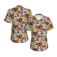 thumbnail image 3 of Yiaed Cute Cat Cartoon Print Women's T Shirt V-Neck Short Sleeve Shirt Casual Breathable Tee Summer Tops-Small, 3 of 5