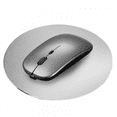 thumbnail image 1 of Rechargeable Wireless Mouse, Slim Silent Bluetooth Mouse 2.4G Portable Mobile Office Mouse with USB Receiver, 3 Adjustable DPI for Laptop, PC, Notebook, Computer, Desktop - Metal Grey, 1 of 2