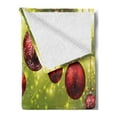 thumbnail image 2 of Christmas Soft Flannel Fleece Throw Blanket, Vibrant Colored New Year Design Psychedelic Digital Effects and Baubles Print, Cozy Plush for Indoor and Outdoor Use, 50" x 70", Green Red, by Ambesonne, 2 of 5