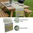 thumbnail image 5 of Anchor Sage Green Table Runner - 60 Inch Long, Kitchen Dining Table Runner Dresser Scarves, Yellow Nautical White Geometric Stripe Farmhouse Decor for Coffee Tables Wedding Party Banquet, 5 of 8