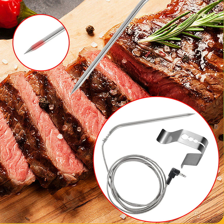 2 Pack Waterproof Thermometer Meat Probe and Clip Replacement for