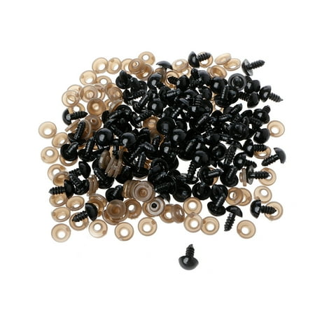 

100Pcs/Bag DIY for Doll Toy Eyes Black Plastic Safety Eyes Puppets for Doll with
