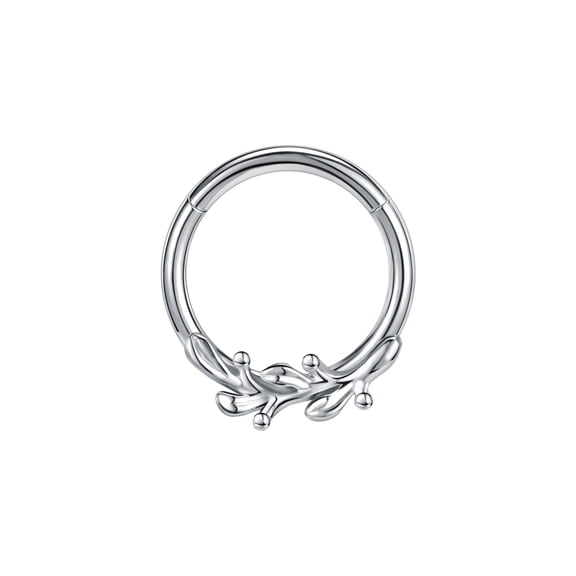 QQTDFG 16G Antler Stainless Steel Nose Ring Septum Piercing Cartilage Earring Jewelry-Antler-8mm