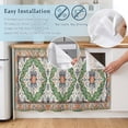 thumbnail image 5 of Green Boho Cabinet Curtain 35"Wx35"L, Dustproof Under Sink Skirt with Self Adhesive Tape, Ethnic Geometric Middle Century Art Cabinet Curtain Cover for Kitchen Sink, Bathroom Vanity, Laundry Room, 5 of 9