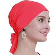 osvyo Chemo Hats Head Scarves Covers for women Slip On Bamboo Headwear Watermelon Red