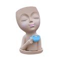 thumbnail image 1 of Resina Café Chica Estatua Maceta Adornos Florero Arreglo Florero (Caqui) Likrtyny Libre de BPA, 1 of 7