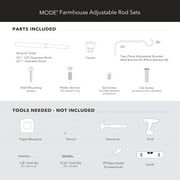 MODE Farmhouse Collection Adjustable Curtain Rod Set with Porch Doorknob Finials, Fits 24” to 60” Windows