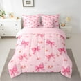 thumbnail image 2 of Castle Fairy Kawaii Sakura Bowknot Twin Bedding Sets 7-Piece for Kids Teens Adults,Dreamy Princess Bedding Comforter Set Microfiber,Chic Flower Cherry Blossom Breathable Sheet Sets, 2 of 8