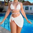 thumbnail image 5 of Sngxgn Bikini Set for Women Two Piece Swimsuit Back Tie Mid Waisted Bottom with Shoulder Straps(White,M), 5 of 9