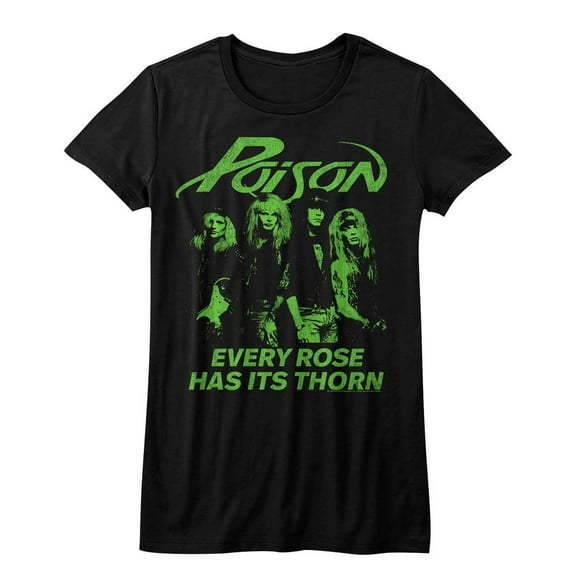 Poison Every Rose Has Its Thorn Black Women's T-Shirt