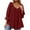 068 Red, variant on Women's V Neck Shirts Dressy Casual 3/4 Sleeve Tops Babydoll Cute Ruffles Tunic Blouse Swing T Shirts Black,M