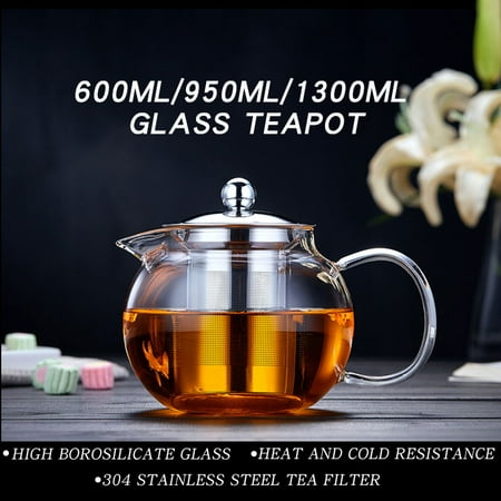 Tea Forte Cup Set Moaere Glass Teapot Set Loose Leaf Tea Pot Good Kettles Clear Cup with Strainer Infuser and Lid ()