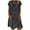 Black, variant on Summer Plus Size Dresses for Womens 2025 Fashion Casual Loose Stripe Patchwork V-Neck Short Sleeves Dress