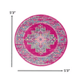 thumbnail image 2 of 5â€™ Round Fuchsia and Blue Distressed Area Rug, 2 of 6