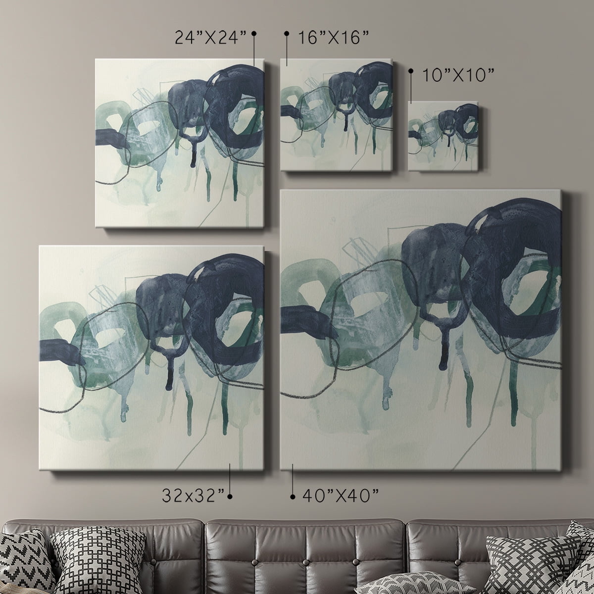 Wexford Home Chainlink Verdigris II-Premium Gallery Wrapped Canvas, 10" x 10" - Ready to Hang