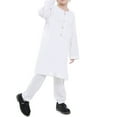 thumbnail image 6 of Penkiiy Trending Now: Boys Arabic Muslim Robe Set - Premium Cotton Prayer Thobe with Elastic Waist & Stylish Button Design for Daily Comfort, 6 of 8